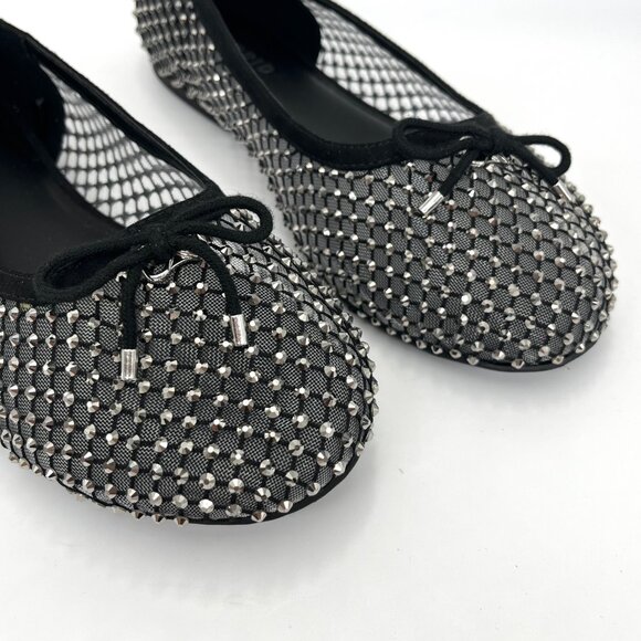 New Torrid Black Embellished Mesh Ballet Flat - Size 8 - Picture 3 of 9